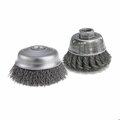 Cgw Abrasives Double Row Heavy Duty High Speed Small Grinder Premium Cup Brush, 6 in Dia Brush, 5/8-11 Arbor Hole,  60103